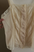 1970's CREAM NYLON + LACE CAMISOLE