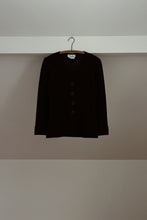 1990's TOULA CHOCOLATE WOOL KNIT PEPLUM JACKET | SIZE S/M
