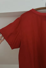 1990's PURE SILK CHERRY MOCK NECK TEE | SIZE M