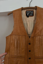 1960's BUTTERY TAWNY LEATHER VEST | SIZE S