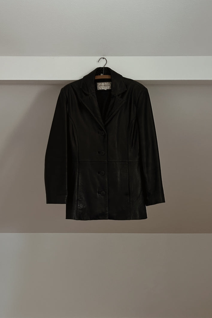 1990's BLACK BUTTERY LEATHER ELAINE JACKET | SIZE S/M
