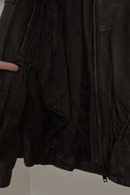 1980's BLACK LEATHER GORED WAIST BIKER JACKET | SIZE M/L