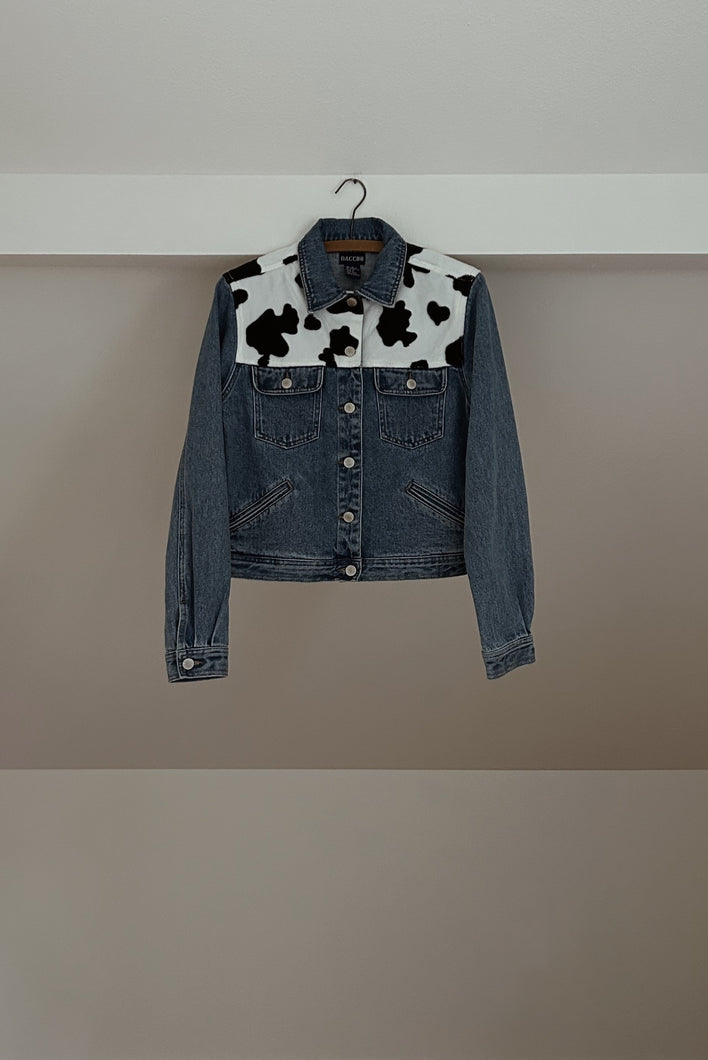 1990's BACCINI COW YOKE DENIM JACKET | SIZE S