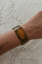 1970's RARE TRIKA BRASS + BALTIC AMBER CUFF BRACELET