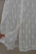 1970's WHITE LACE BUTTON BLOUSE | SIZE M