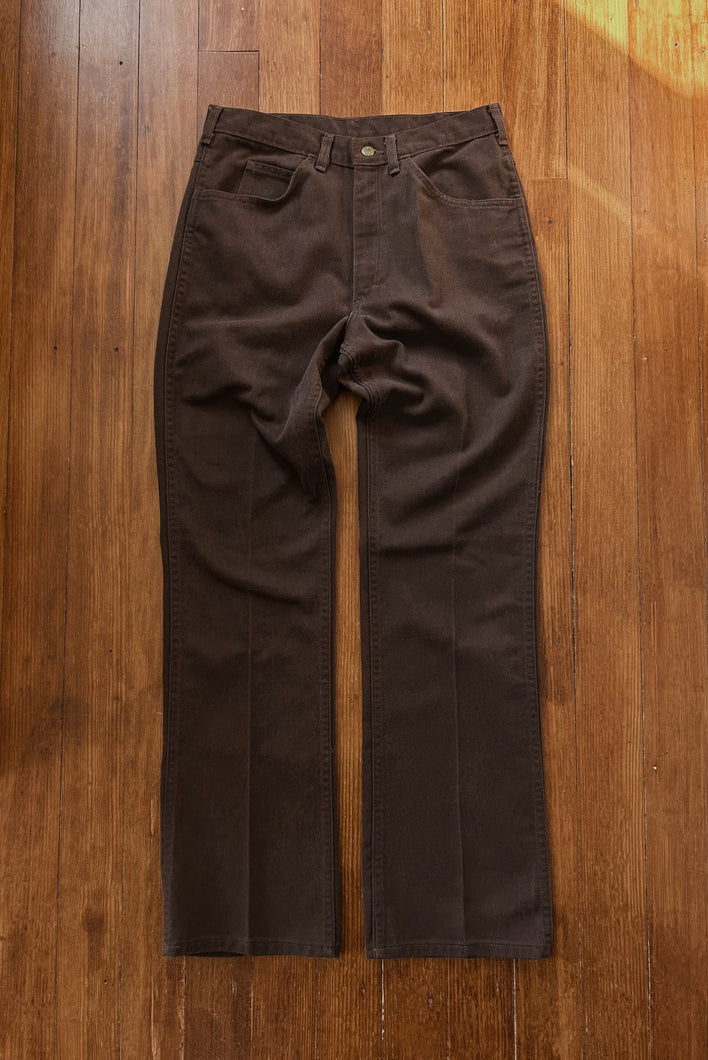 1970's OSH KOSH CHOCOLATE DENIM COWBOY KICKS | SIZE 29/30