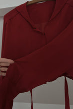 1920's RARE ANTIQUE CRIMSON SILK CHIFFON BOUDOIR JACKET | SIZE S/M AS IS