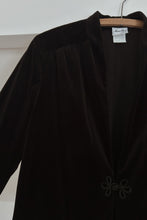 1990's BLACK VELVET FROG CLOSURE JACKET | SIZE L/XL