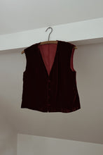 1970's BURGUNDY VELVET WAISTCOAT TANK | SIZE S