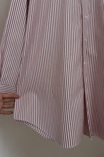 1980's RED STRIPE COTTON BUTTON DOWN | SIZE XL