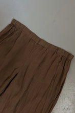 VELVET PURE LINEN CARAMEL WIDE LEG LOUNGE TROUSERS | SIZE XL