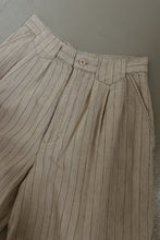 1980's RAMIE COTTON OLIVE PINSTRIPE TROUSER SHORTS | SIZE 27