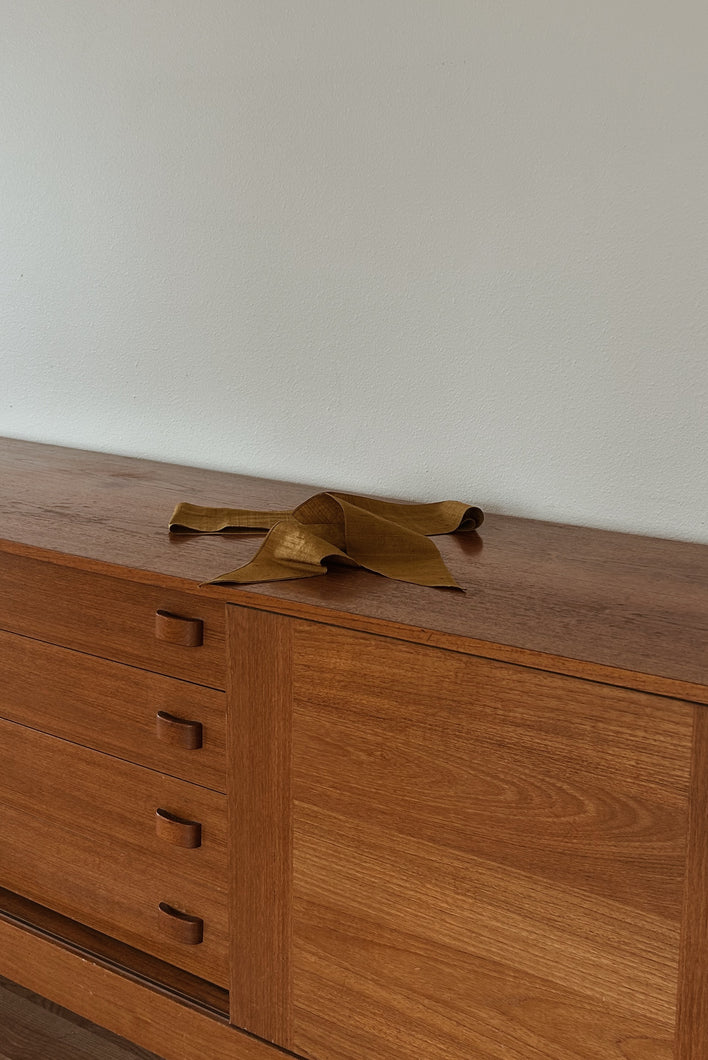 1990's PURE RAW SILK OCHRE SCARF | 84