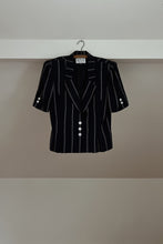 1980's STRUCTURED STRIPE PEPLUM JACKET | SIZE M