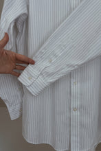 Y2K LANDS END PINSTRIPE POPLIN | SIZE L