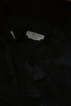 1980's VICTOR COSTA BLACK SATIN TIERED STRAPLESS DRESS | SIZE S