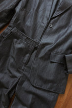 1990's NAVY LINEN + WOOL SUIT | SIZE 27