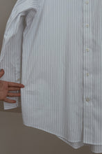 Y2K LANDS END PINSTRIPE POPLIN | SIZE L