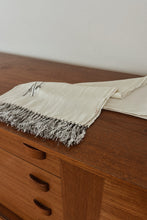 1950's "S" EMBROIDERED PURE SILK CREPE FRINGE SCARF | 46" x 11"