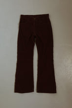 1970's LEVI'S BURGUNDY CORD KICK FLARES | SIZE 28