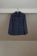 1970's TEXTURED CHAMBRAY SHIRT JACKET | SIZE M