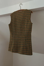 1960's WOVEN TWEED PLAID MOD VEST TANK | SIZE S