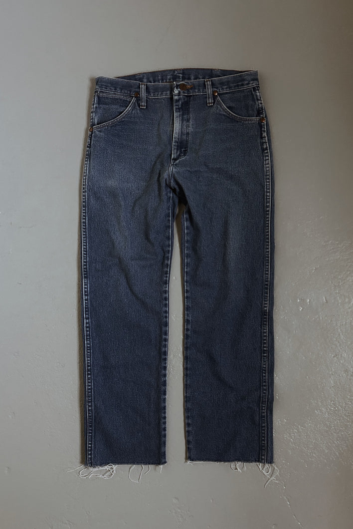 1980's WRANGLER COWBOY RAW HEM DENIM | SIZE 28