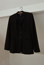 1990's MINIMAL TAILORED BLACK WOOL BLAZER | SIZE S