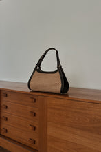 Y2K BRAHMIN WOVEN JUTE + EMBOSSED LEATHER SHOULDER BAG