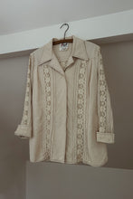 1970's PURE RAW SILK PLEATED LACE BUTTON BLOUSE | SIZE S/M
