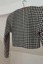 1980's CASSIDY HOUNDSTOOTH KNIT CROP BLAZER | SIZE S