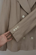 1990's TEXTURED FLAX DOUBLE BREASTED BLAZER | SIZE M