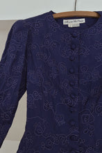 1980's ROYAL EMBROIDERED PEPLUM BLOUSE | SIZE XS/S