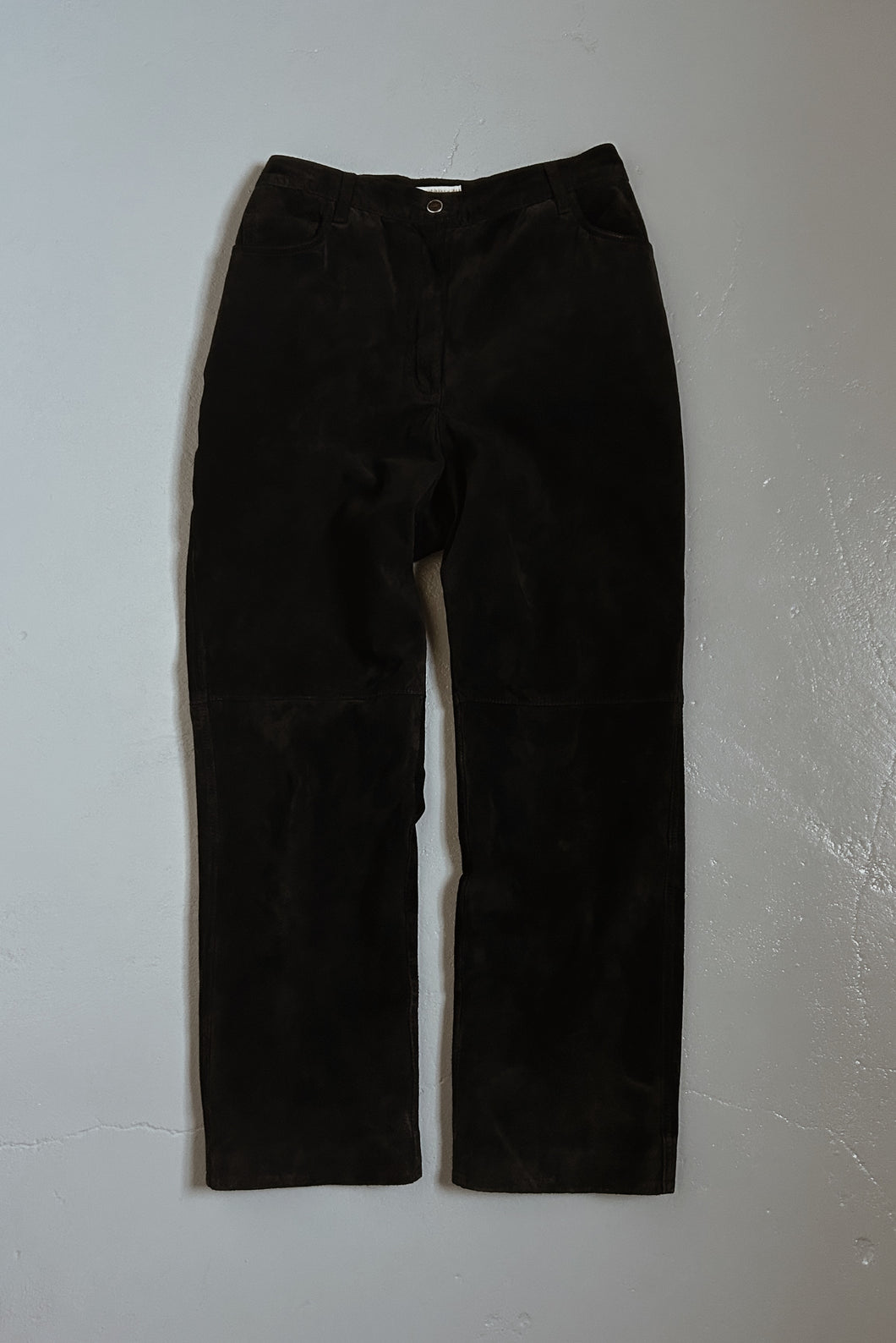 Y2K BLACK SUEDE TROUSERS | SIZE 30