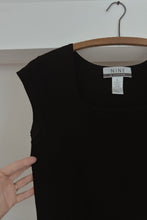 1990's BLACK RIB KNIT SQUARE NECK BABY TEE