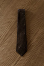 1990's CHOCOLATE FLECK PRINT TIE | 3.5" WIDE