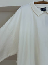 1980's WHITE COTTON OVERSIZED POLO RAGLAN | SIZE XL