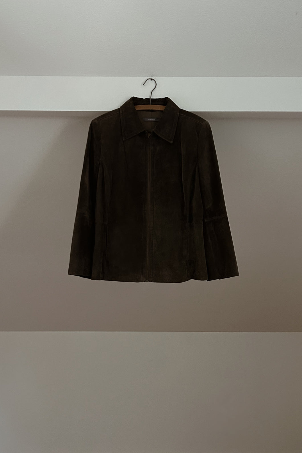 Y2K CLASSIC OLIVE SUEDE JACKET | SIZE M