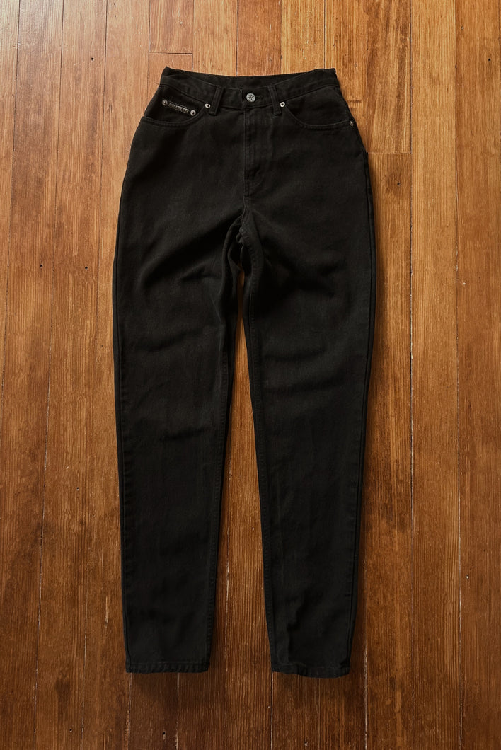 1990's CALVIN KLEIN CLASSIC BLACK DENIM | SIZE 26/27