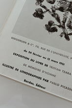 PICASSO PRINT PLATE: DE MÉMOIRE D'HOMME 1951