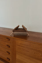 MID CENTURY SLAT WOOD FOLDING BASKET