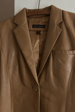 Y2K SOFT CAMEL LEATHER BLAZER | SIZE XS/S