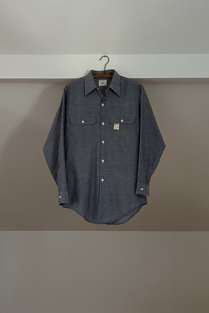 1970's DEADSTOCK BIG MAC CHAMBRAY WORK SHIRT | SIZE S/M