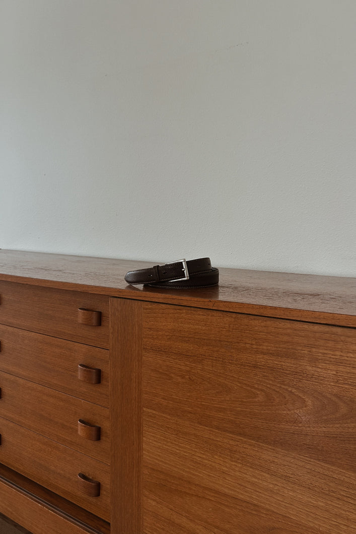 1990's CHOCOLATE LEATHER BELT | SIZE M/L