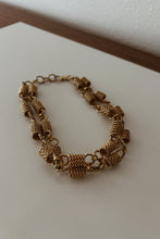 1980's COILED BRASS ROPE STATEMENT NECKLACE