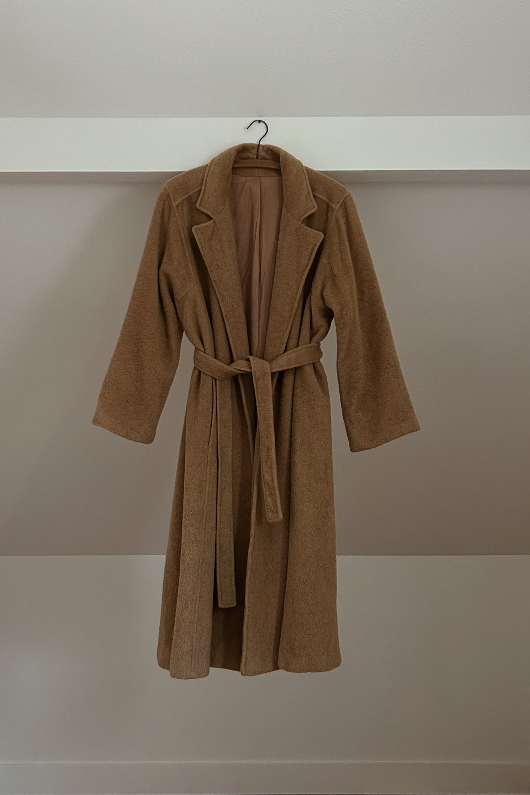 1980's CAMEL HAIR ROBE COAT | SIZE M