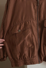 1990's PURE SILK COCOA BOMBER JACKET | SIZE M/L