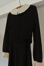 1970's CIAO PURE WOOL BLACK KNIT SWEATER DRESS | SIZE S/M