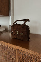 1960's CHOCOLATE SUEDE MINI HANDBAG | 7" x 5"
