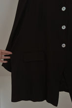 1990's DEENE NEW YORK MINIMAL WOVEN BLACK BLAZER | SIZE 3XL